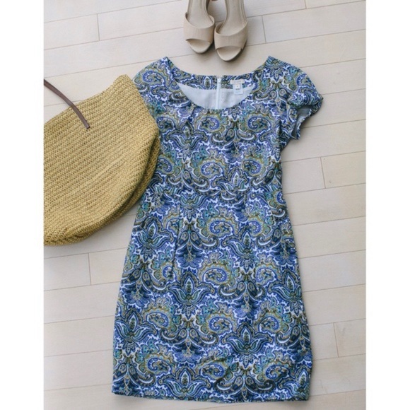 !Sold! Peacock Paisley Dress J. Crew Womens Size 4 - Picture 3 of 8